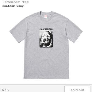 Supreme Remember Tee, S, Heather Grey
